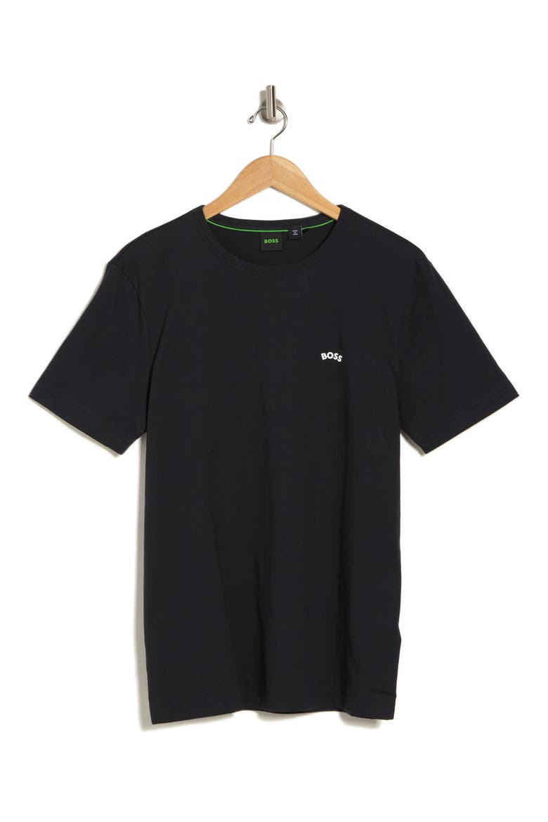 Cotton Curved Logo T-Shirt, Alternate, color, DARK BLUE
