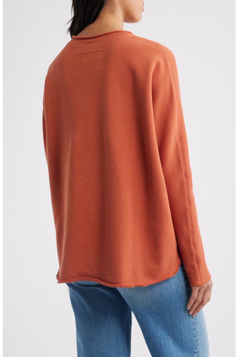 Anna Cotton Fleece Capelet Sweatshirt, Alternate, color, VINTAGE APRICOT