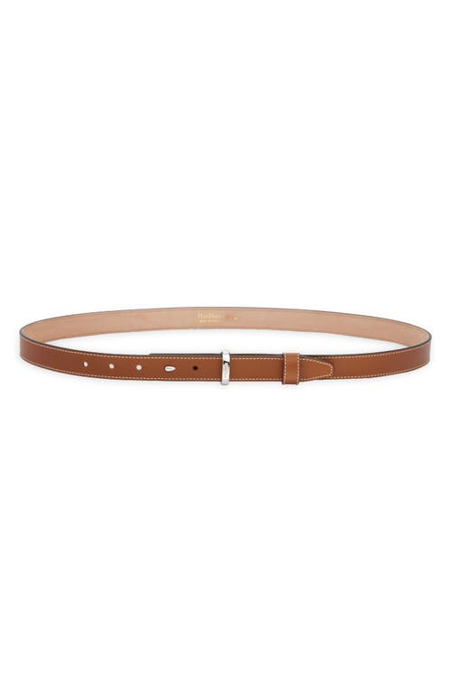 Max Mara Twin Fastening Leather Belt In Amber Brown
