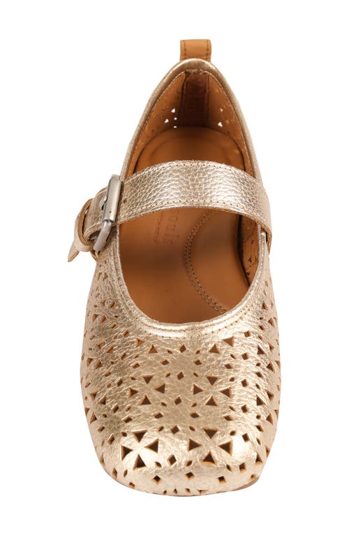Shop Gentle Souls By Kenneth Cole Gentle Souls Karla Mary Jane Flat In Gold Perf Leather
