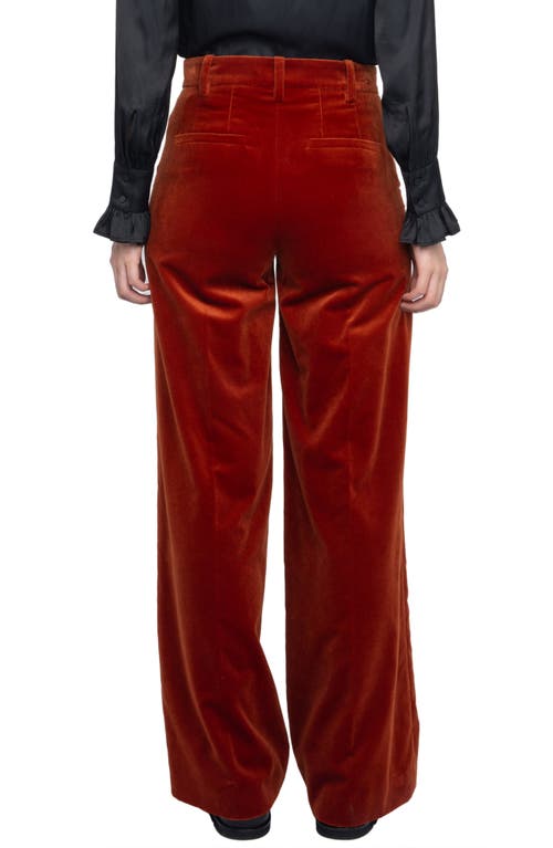 Zadig & Voltaire Womens Burn Panol Wide-leg Cotton-velvet Trousers In Red