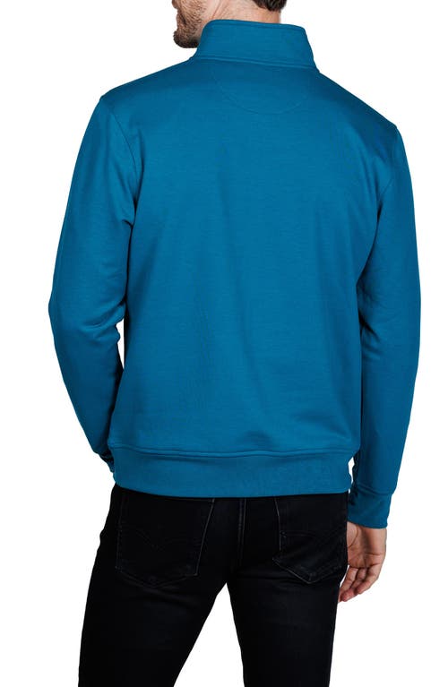 Tailorbyrd Fleece Quarter Zip Jacket In Blue