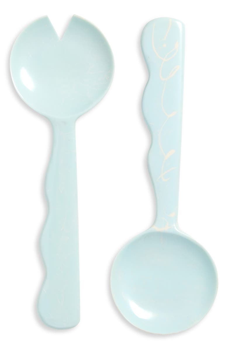 Casa Amarosa Set of 2 Resin Salad Servers, Main, color, Light Blue