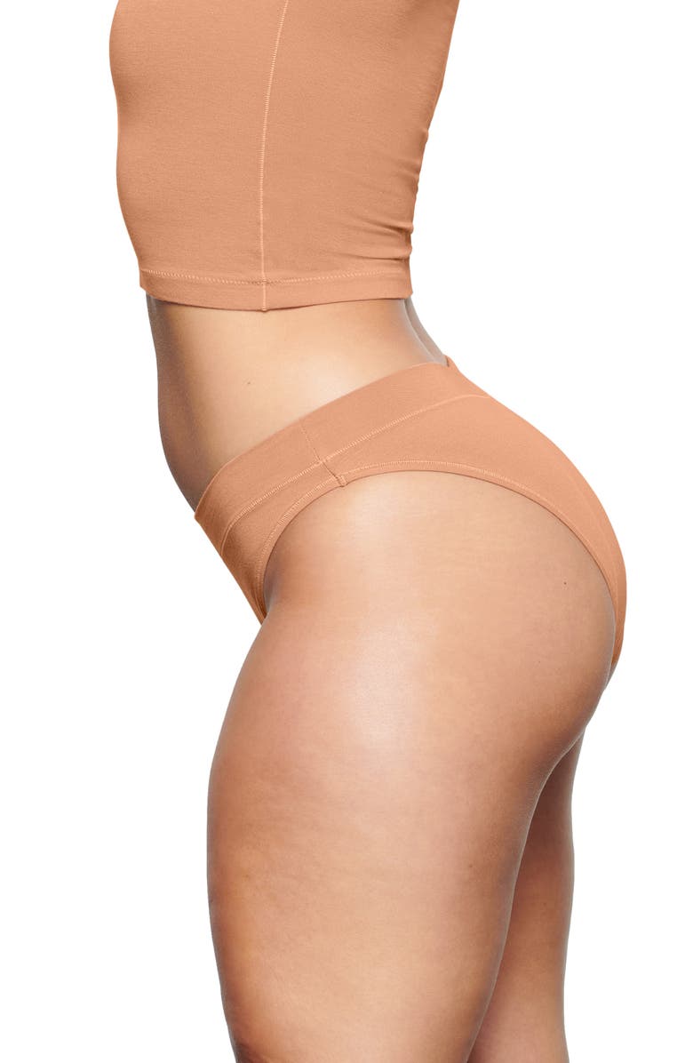 SKIMS Stretch Cotton Jersey Cheeky Tanga, Alternate, color,
