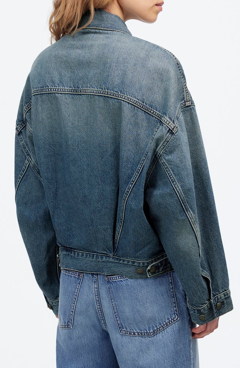 Madewell Crop Relaxed Denim Trucker Jacket, Alternate, color, Billings Wash