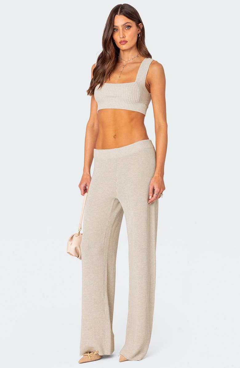 EDIKTED Sunday Straight Leg Cotton Pants, Alternate, color,