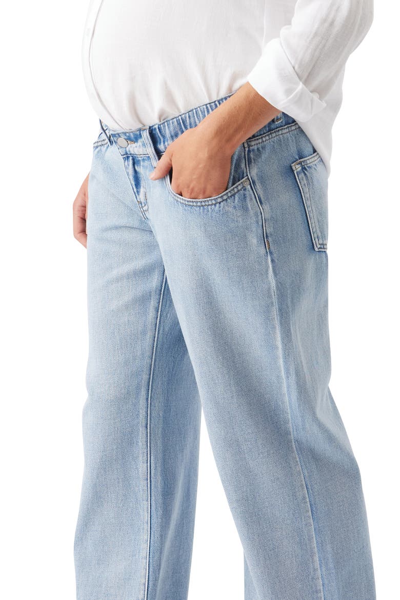 Billie Elastic Wide Leg Maternity Jeans, Alternate, color, Light Wash
