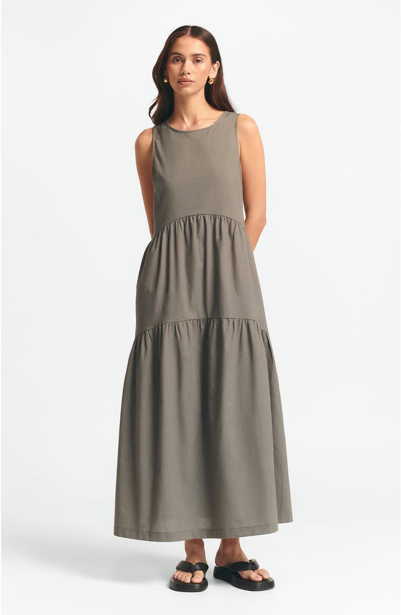 ST MRLO Remi Tiered Dress, Main, color, Eucalyptus