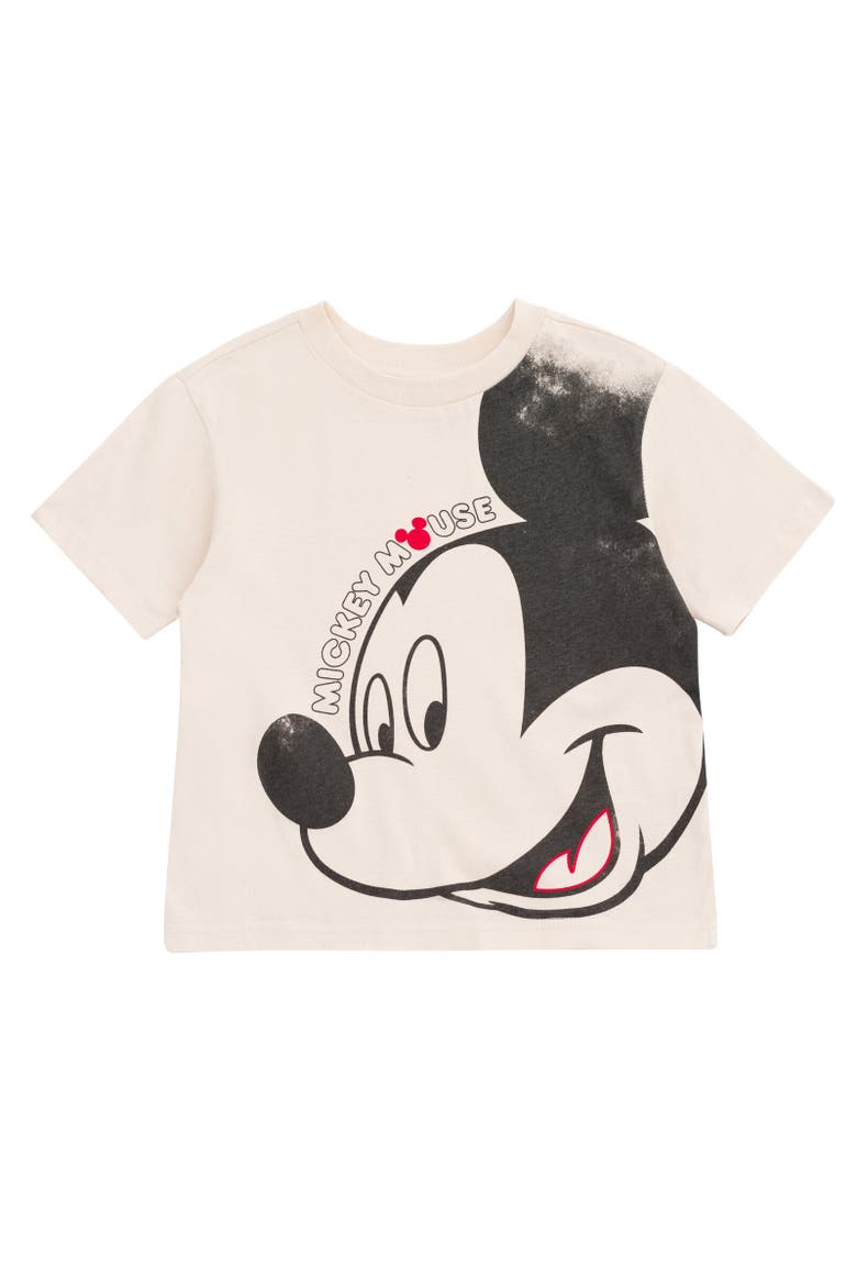 Mickey Mouse & Friends T-Shirt & Mesh Shorts Set, Alternate, color, Mickey Mouse Beige