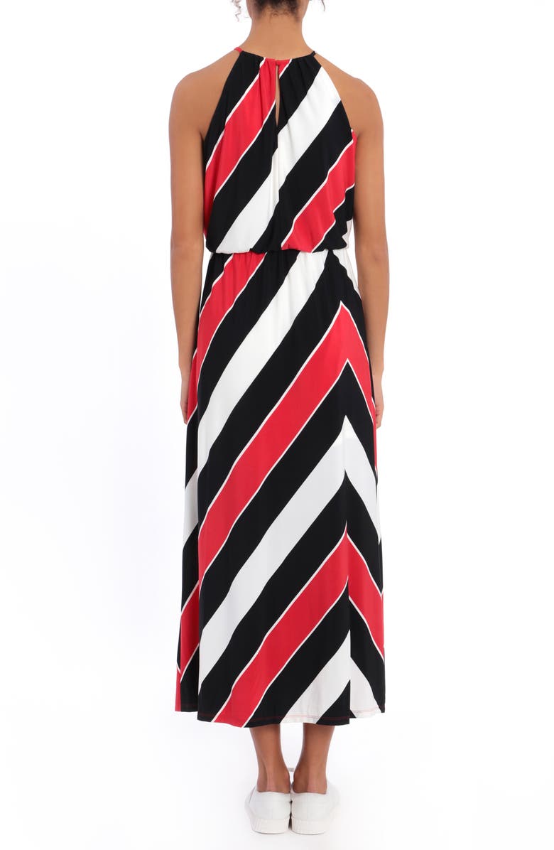 London Times Striped Halter Maxi Dress, Alternate, color,
