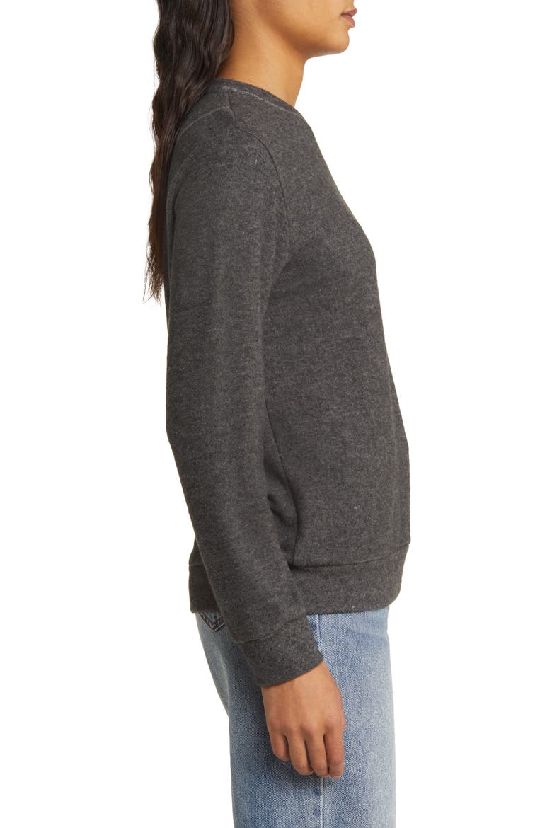 Crewneck Long Sleeve Top, Alternate, color, CHARCOAL