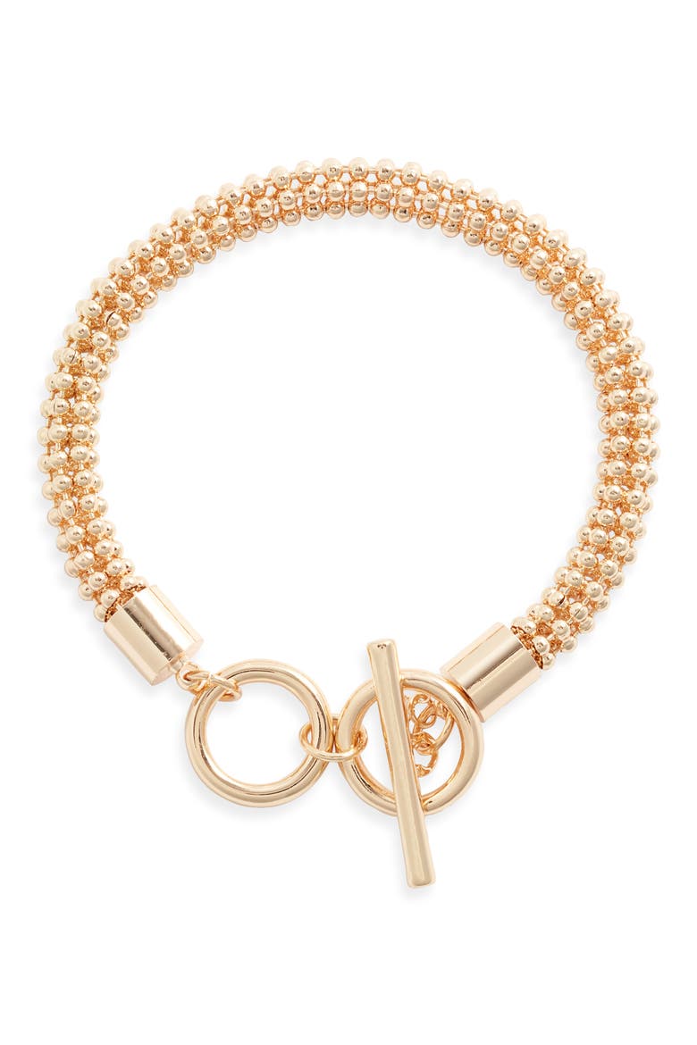 Ball Chain Toggle Bracelet, Main, color, GOLD