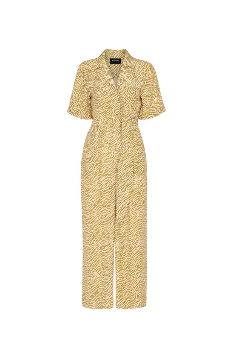 Whistles Kelly Tiger Flame Cropped Jumpsuit, Alternate, color, Green/Multi