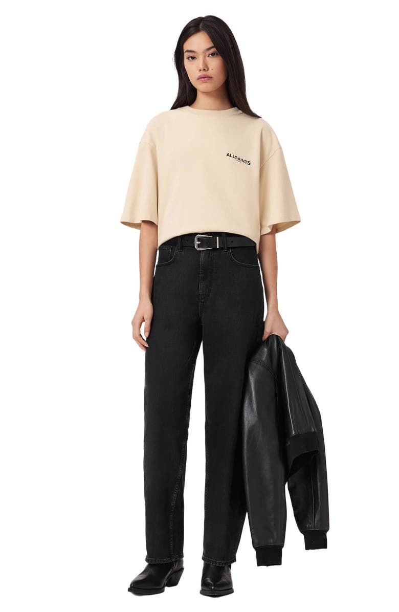 AllSaints Halis Amelie Oversize Cotton Graphic T-Shirt, Alternate, color, Sandy White