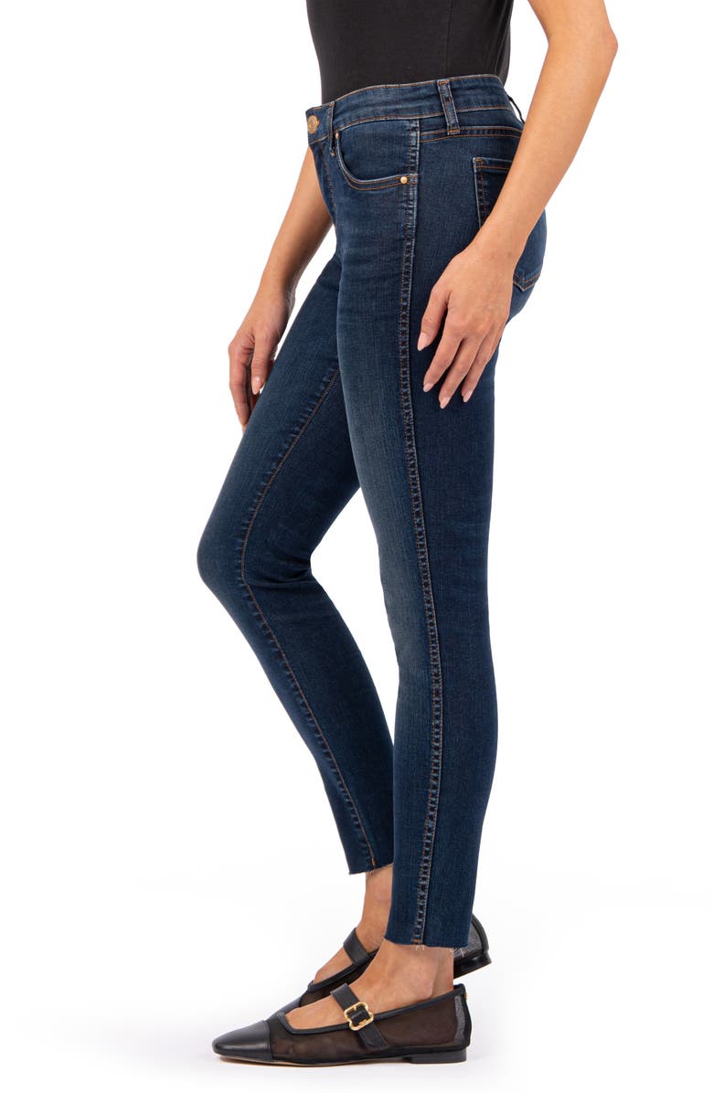 KUT from the Kloth Connie Fab Ab Raw Hem Ankle Skinny Jeans, Alternate, color,
