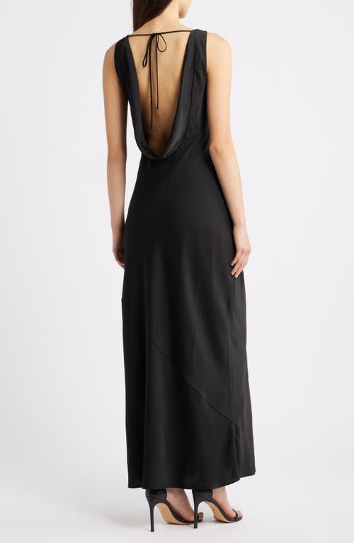 Wayf Isadora Open Cowl Back Cocktail Dress In Black