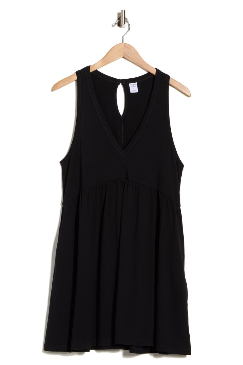 V-Neck Tank Dress, Alternate, color, BLACK