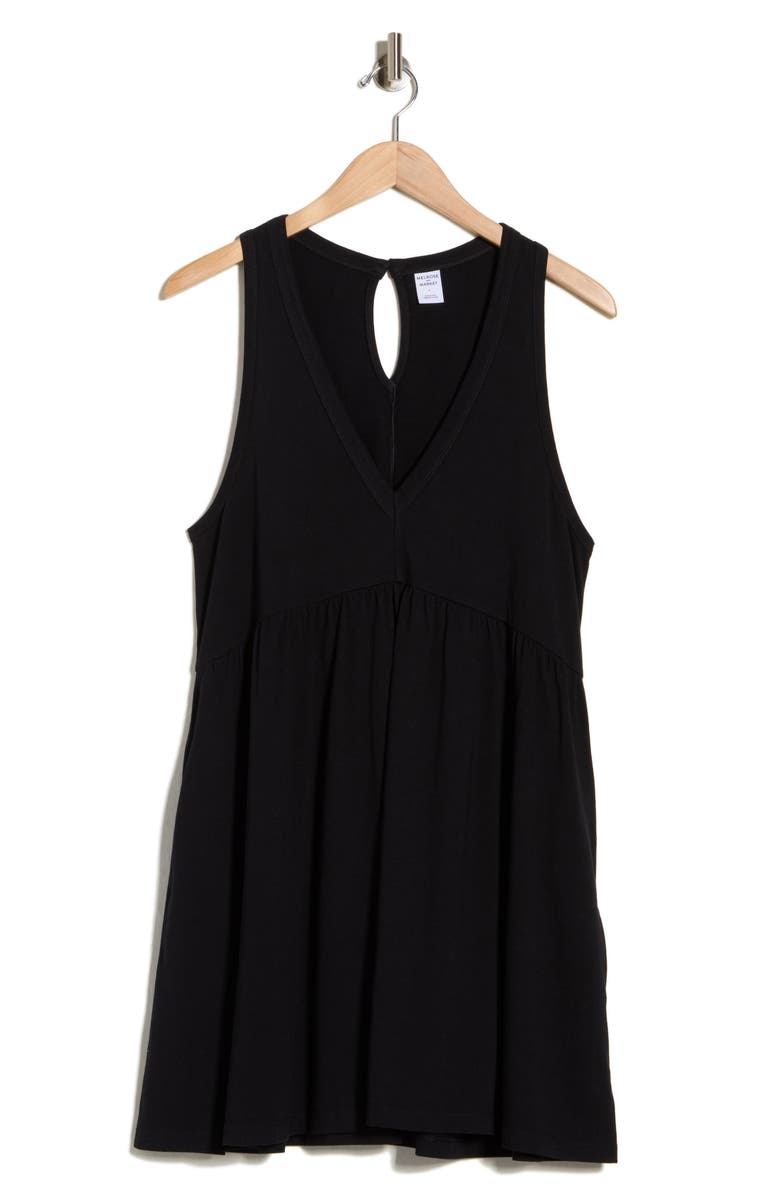 Melrose and Market V-Neck Tank Dress, Alternate, color, Black