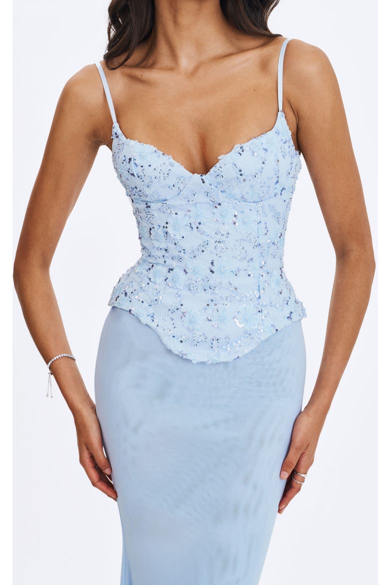 Aurielle Sweetheart Mermaid Peplum Maxi Dress, Alternate, color, Baby Blue