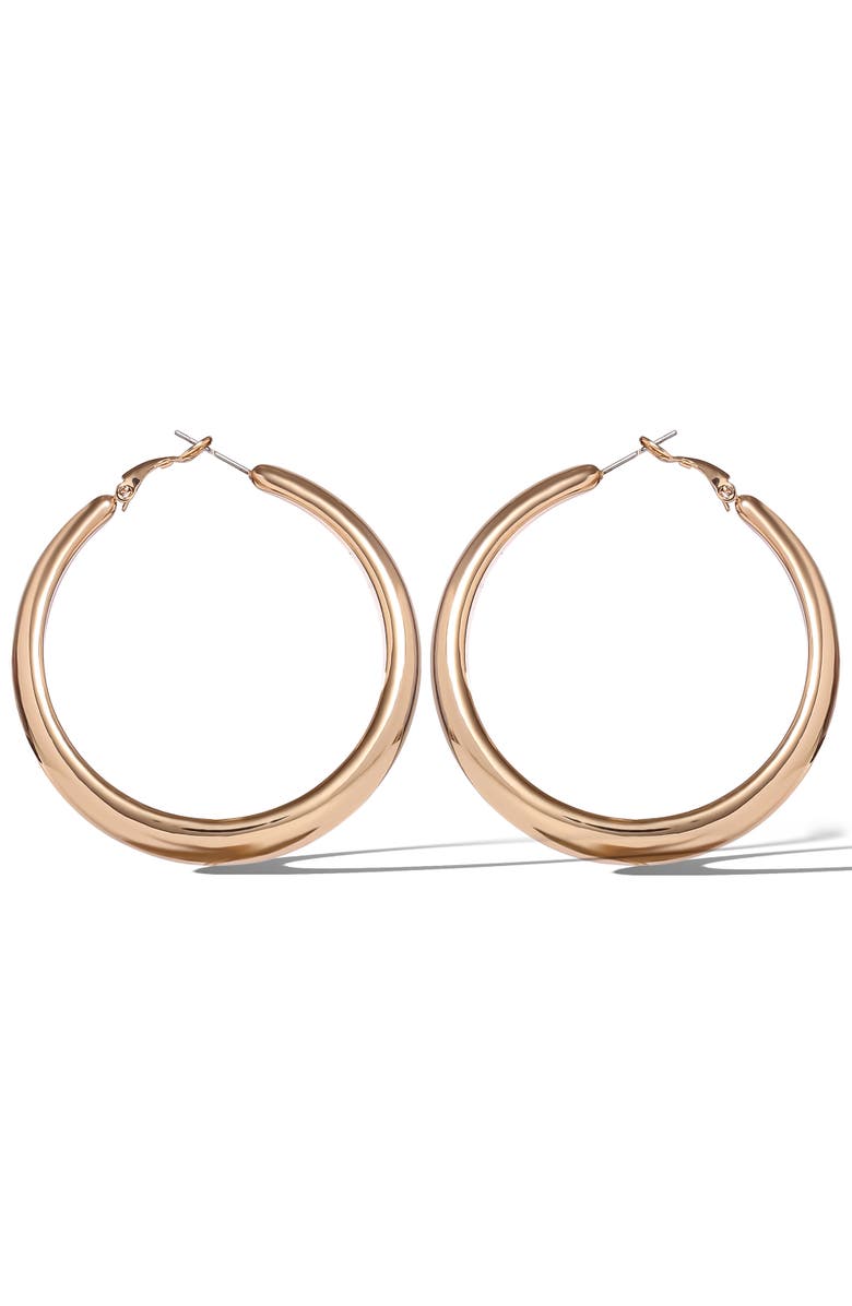 Jessica Simpson Polished Chunky Gold-Tone Hoop Earrings, Alternate, color, Gold