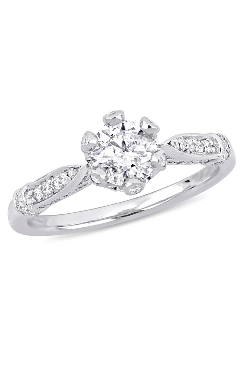 Julianna B. Diamond Multi-Prong Engagement Ring 14k, Main, color, 14K White Gold