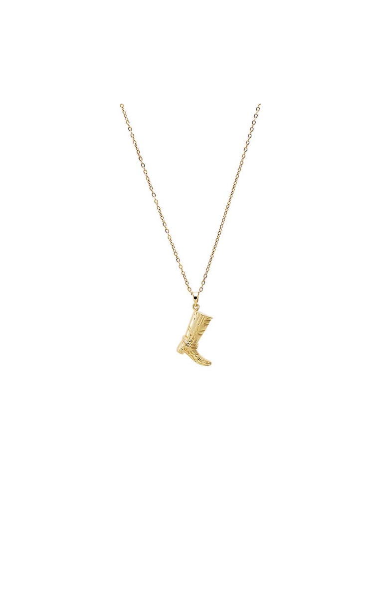 BY ADINA EDEN Solid Accented Cowboy Boot Pendant Necklace, Main, color,