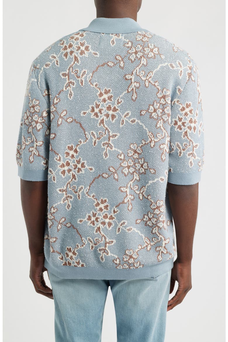 Trellis Cotton Jacquard Sweater, Alternate, color, LIGHT BLUE