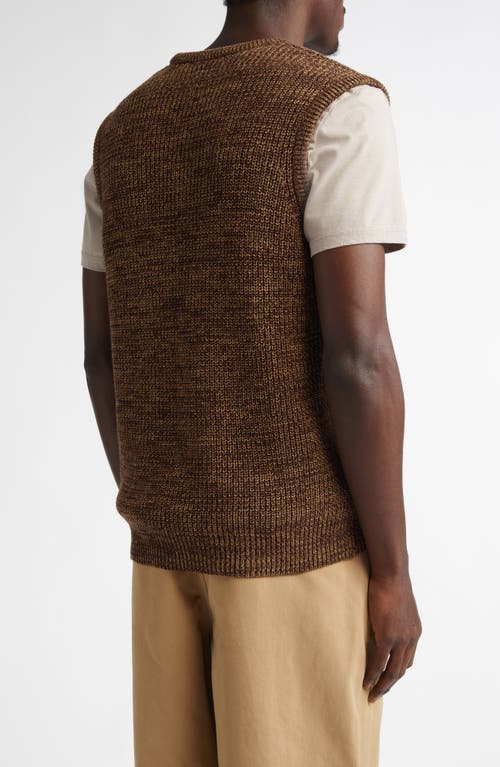 Noah Twisted Yarn Sweater Vest In Tan/brown