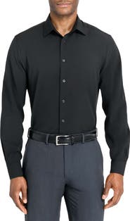 W.R.K Slim Fit Solid Black Performance Dress Shirt