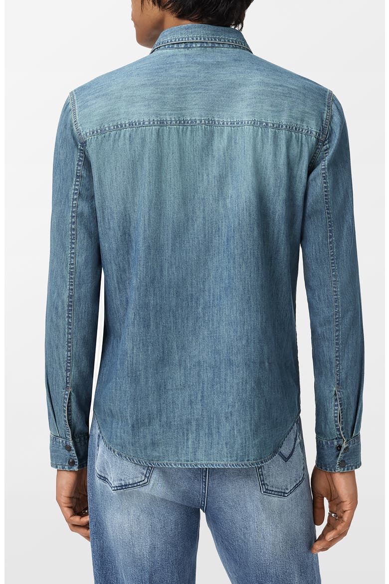 Otto Denim Snap-Up Western Shirt, Alternate, color, AGED BLUE