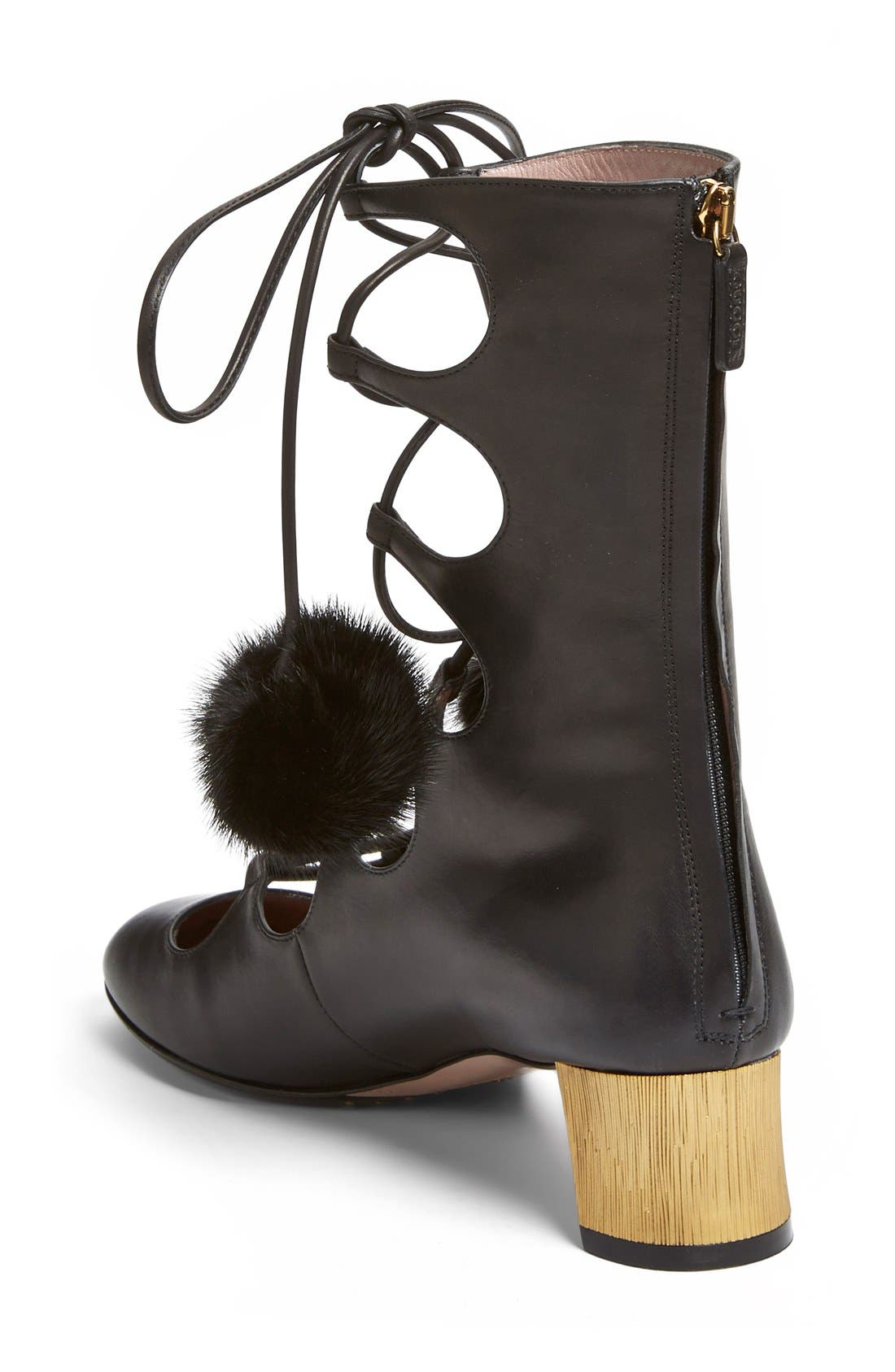 'Heloise' Lace-Up Boot, Alternate, color, BLACK LEATHER