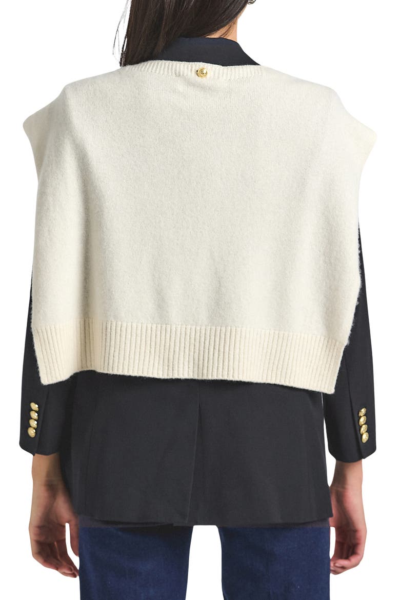 Wool Blend Shrug, Alternate, color, CHALK