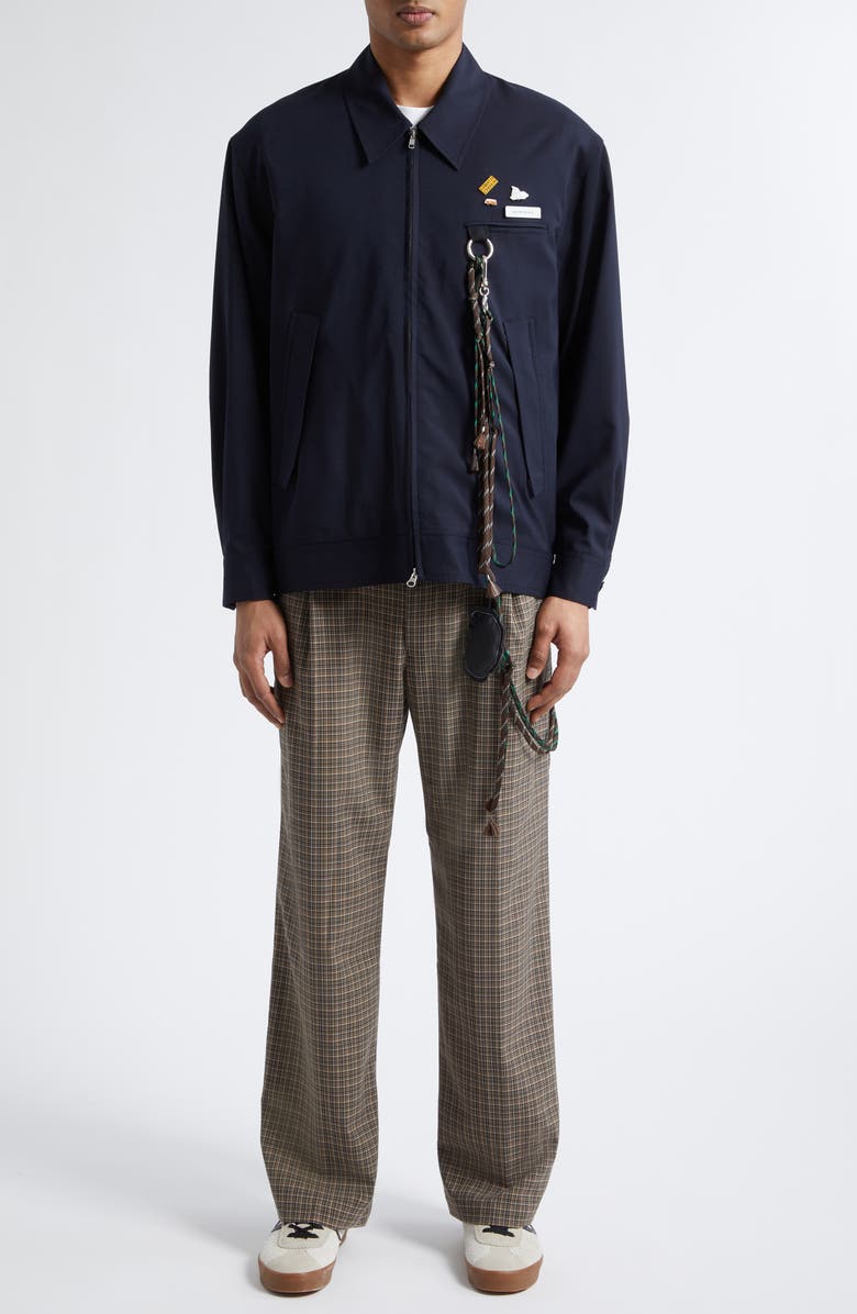 SONG FOR THE MUTE Wool Blend Coach's Jacket, Alternate, color, Navy