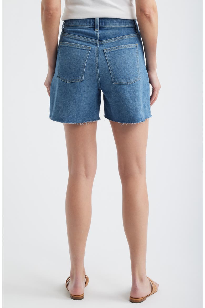 High Waist Raw Hem Denim Cutoff Shorts, Alternate, color, ELYSIAN