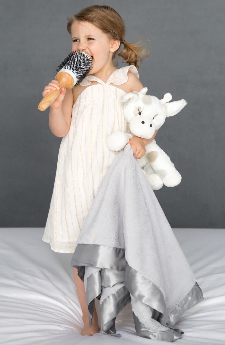 Little Giraffe Luxe Baby Blanket, Alternate, color, Silver