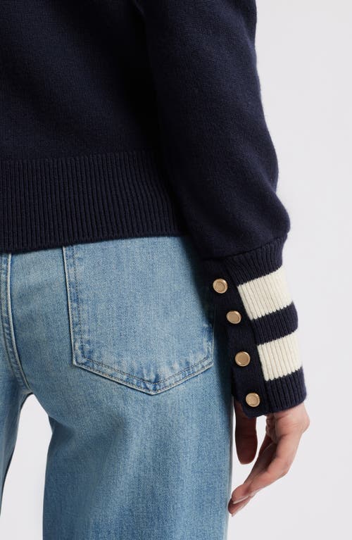 Frame The Club Cashmere Blend Sweater In Navy Multi