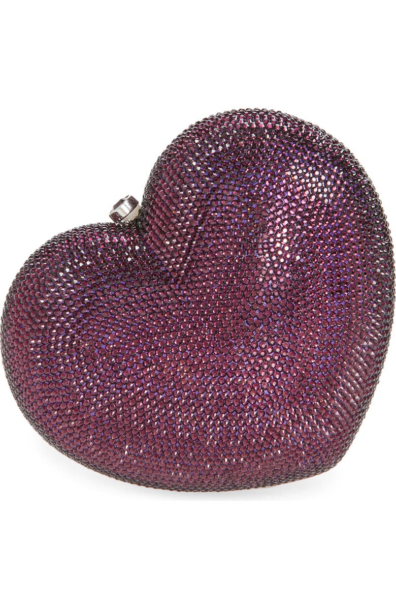 JUDITH LEIBER COUTURE Lamour Petite Coeur Heart Clutch, Main, color, Silver Amethyst