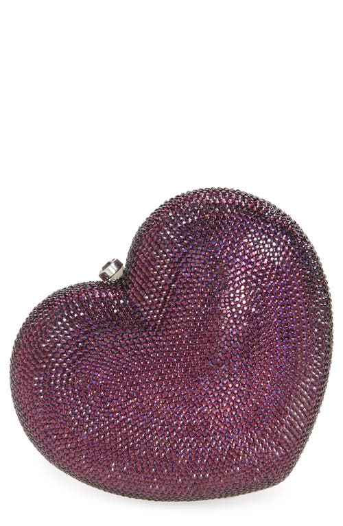 Judith Leiber Couture Lamour Petite Coeur Heart Clutch In Purple