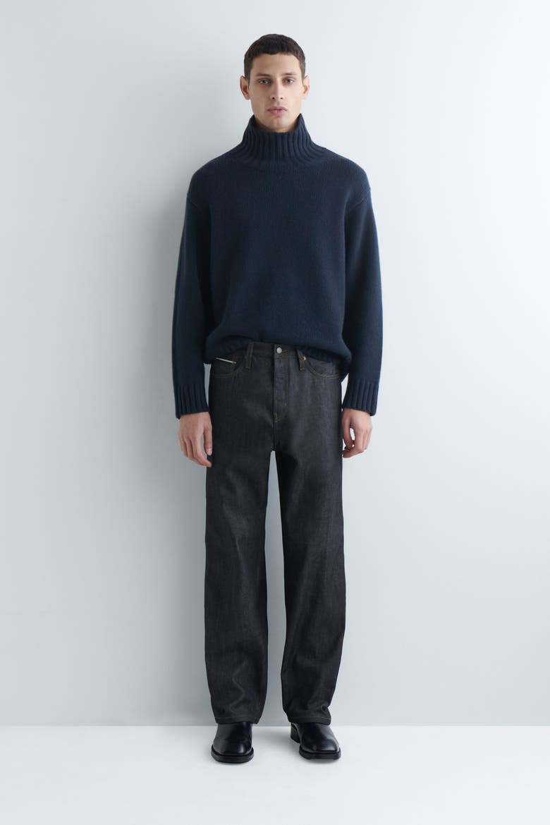 Rider Raw Selvedge Relaxed-Fit Straight-Leg Jeans, Main, color, RAW INDIGO