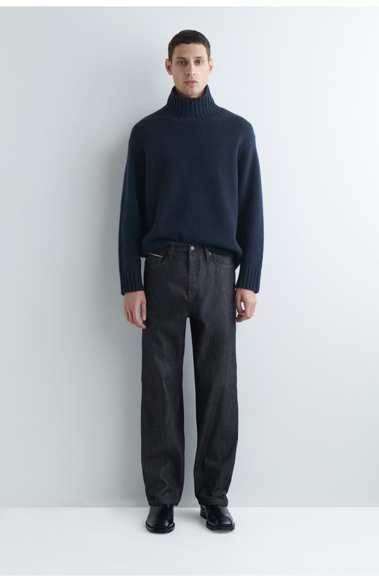 COS Rider Raw Selvedge Relaxed-Fit Straight-Leg Jeans, Main, color, Raw Indigo