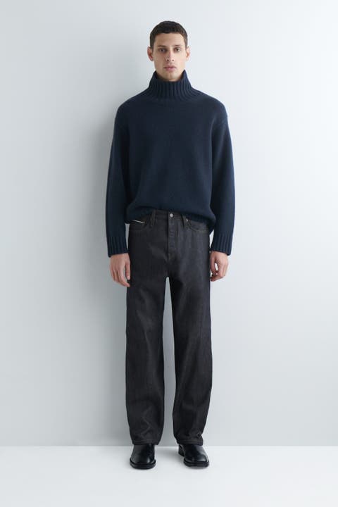 Rider Raw Selvedge Relaxed-Fit Straight-Leg Jeans