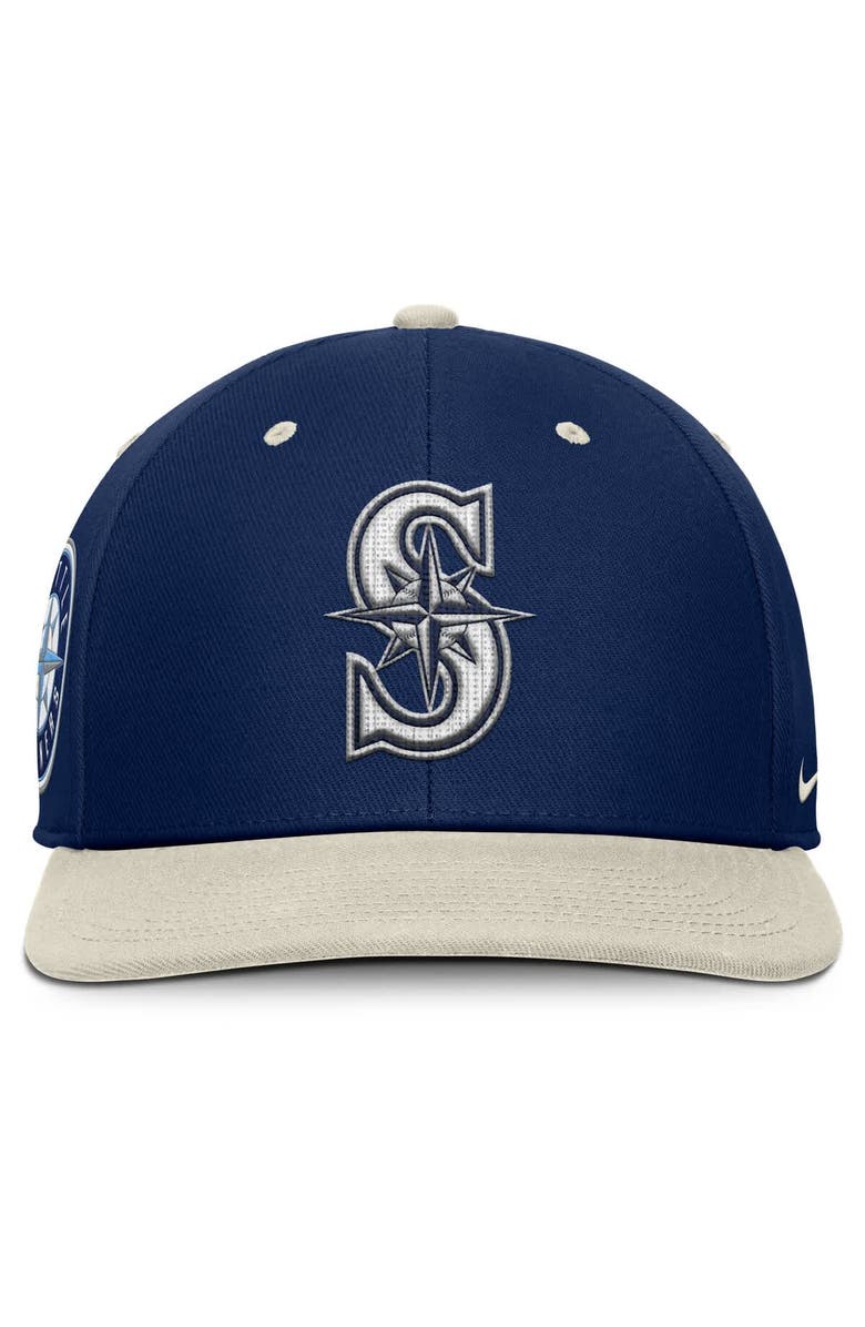 Nike Men's Nike Navy/Cream Seattle Mariners Pro Performance Snapback Hat, Alternate, color, 