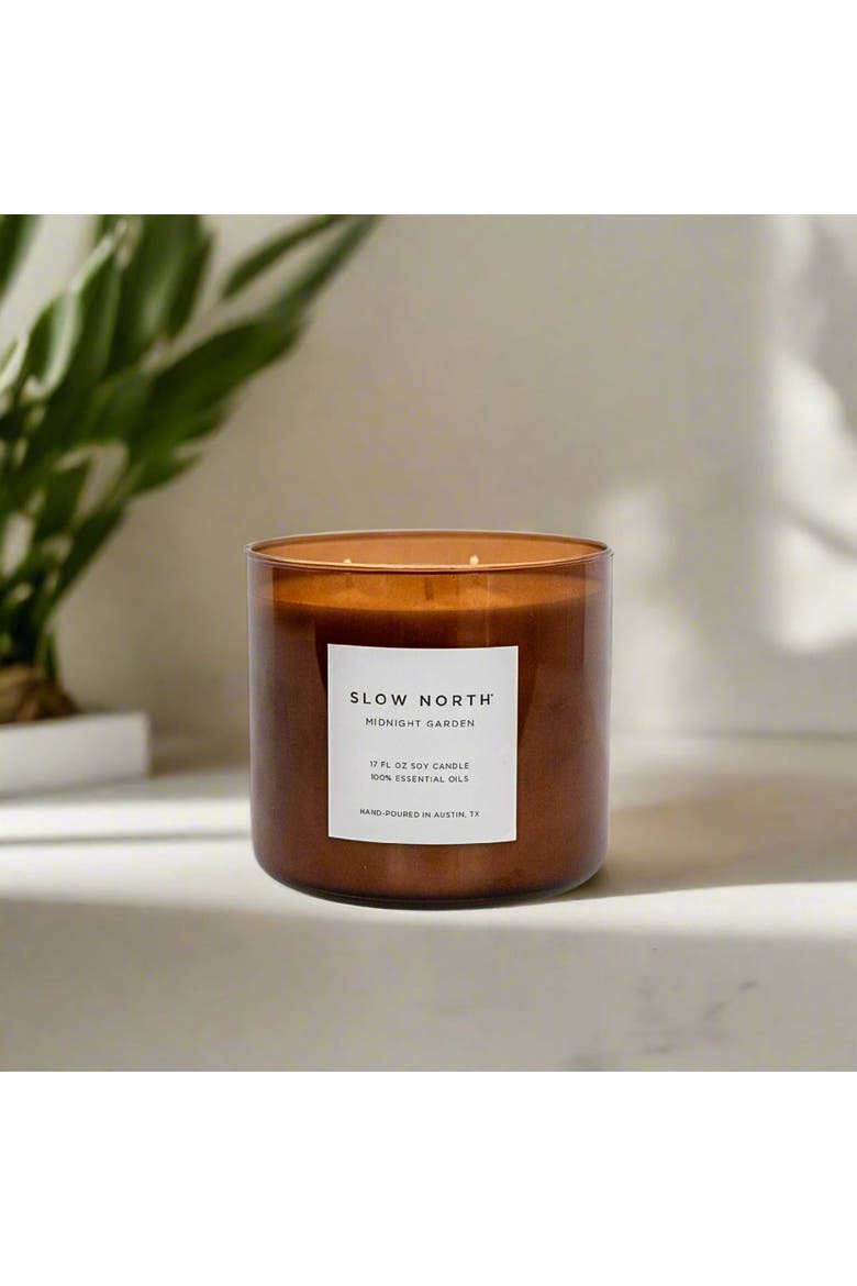 Midnight Garden (Lavender + Rosemary + Geranium) - Signature 3-Wick Candle, Alternate, color, Brown