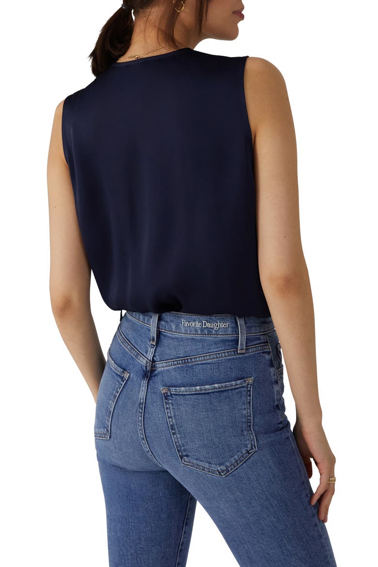 The Date Sleeveless Wrap Bodysuit, Alternate, color, NAVY