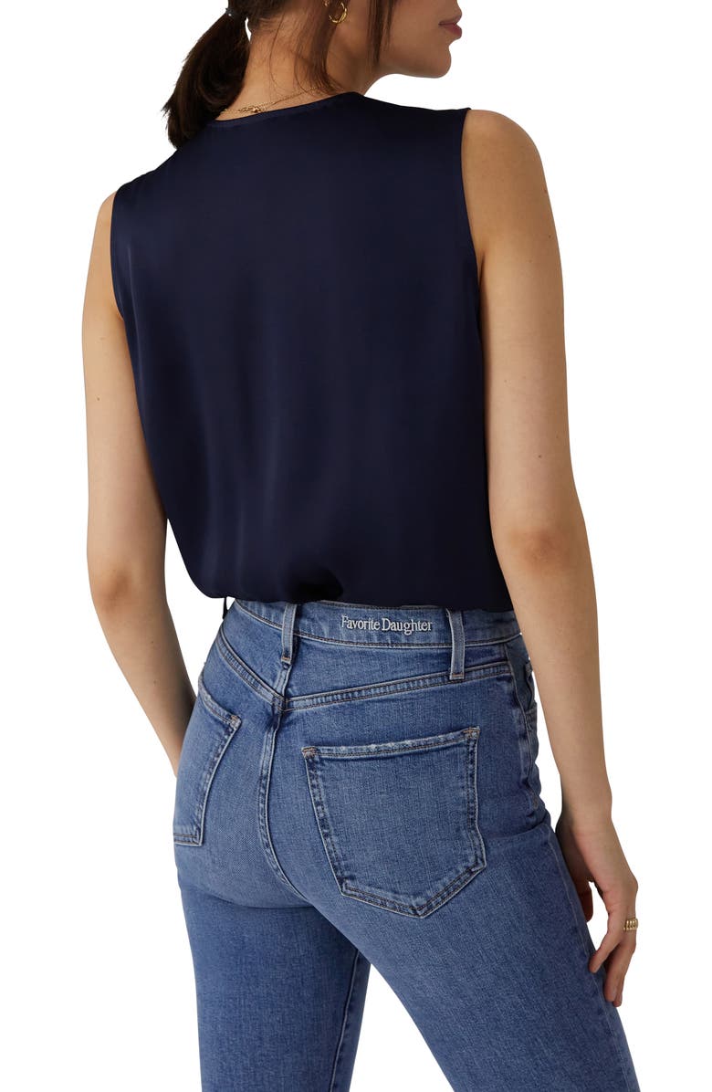 Favorite Daughter The Date Sleeveless Wrap Bodysuit, Alternate, color, Navy
