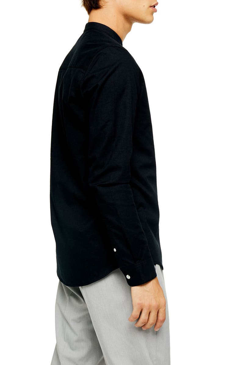 Topman Slim Fit Band Collar Oxford Button-Up Shirt, Alternate, color,