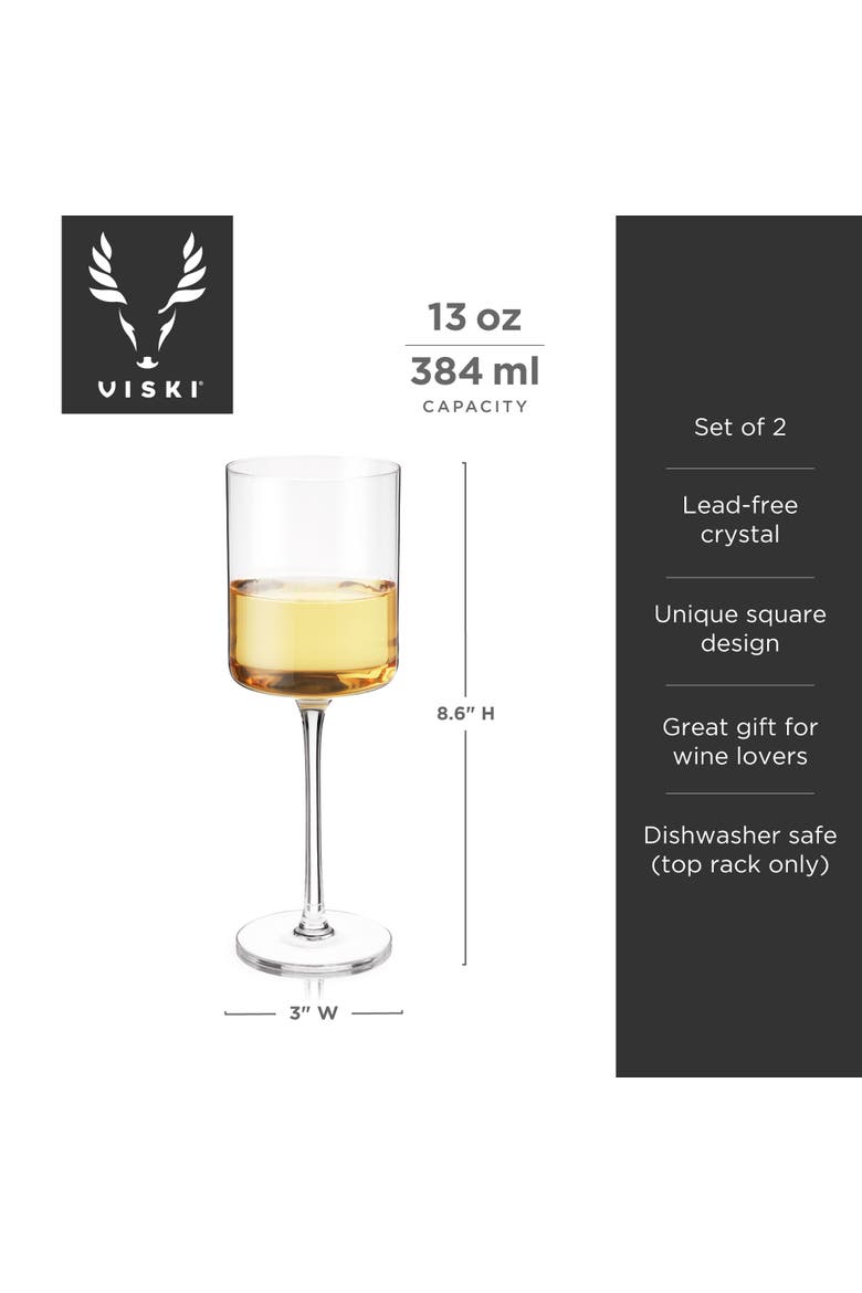 Laurel Crystal White Wine Glasses Set of 2, Alternate, color, Clear