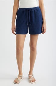 CITY BLUES Eyelet Drawstring Shorts