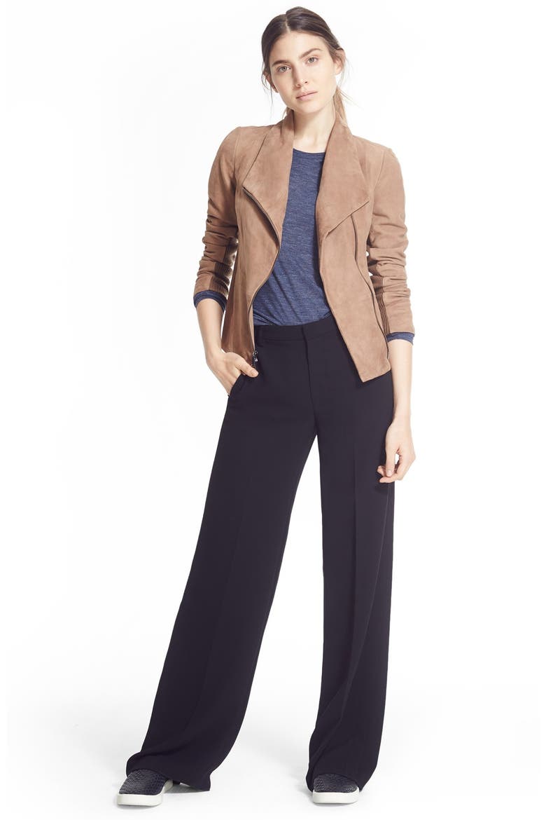 Suede Scuba Jacket, Alternate, color, TAUPE