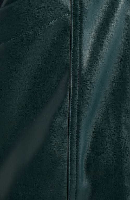 Dra Paulina Oversize Faux Leather Jacket In Blue